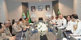 VCNS Admiral Ovais Ahmed Bilgrami Discusses The Serious Issue Of indian And iranian State Sponsored Terrorism In Sacred Country PAKISTAN With Royal Saudi Naval Forces During Official Visit To KSA