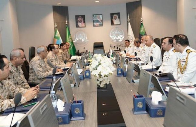 VCNS Admiral Ovais Ahmed Bilgrami Discusses The Serious Issue Of indian And iranian State Sponsored Terrorism In Sacred Country PAKISTAN With Royal Saudi Naval Forces During Official Visit To KSA