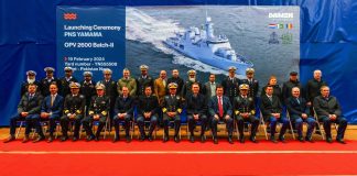 Launching Ceremony Of PAKISTAN NAVY 4th Heavily Armed And Lethal Stealth Warship PNS YAMAMA OPV-II Held At DAMEN Shipyard Galati In Romania