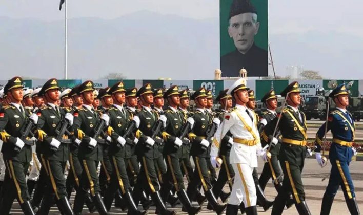 Contingent of PAKISTAN Iron Brother CHINA During PAKISTAN DAY MILITARY PARADE 2024