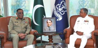 CJCSC General Sahir Shamshad Mirza And PAK NAVAL CHIEF Admiral Naveed Ashraf Discusses Of indian And iranian State Terrorism In Beloved Peace Loving Sacred PAKISTAN At NAVAL HQ Islamabad