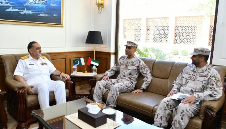 High-profile UAE Navy Delegation headed by Brigadier Staff AlNuaimi Khalid Ali Ibrahim visited Karachi