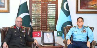 TURKISH CHIEF OF GENERAL STAFF General Metin Gurak And PAK AIR CHIEF Zaheer Ahmed Babar Discusses indian And iranian Terrorism In Beloved Peace Loving Sacred PAKISTAN At AIR HQ Islamabad