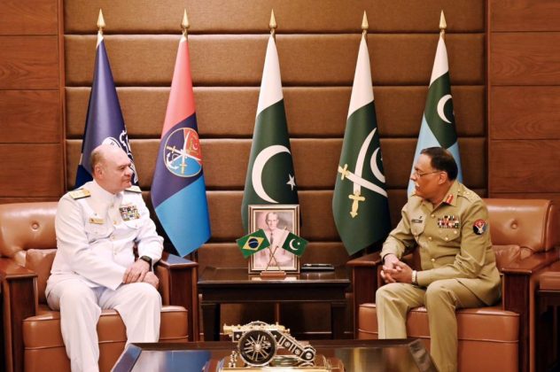 Chief Of Staff Brazilian Navy Adm Andre Luiz Silva Lima De Santana Mendes And CJCSC General Sahir Shamshad Mirza Discusses The Serious Issue Of indian And iranian Terrorism In Sacred PAKISTAN