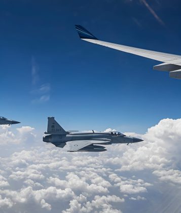 JF-17 Thunder Fighter Jets Escorts the Plane of PAKISTAN Iron Brother AZERBAIJAN President