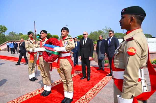 President Of PAKISTAN Iron Brother AZERBAIJAN His Excellency Mr. Ilham Aliyev Visits Martyrs Memorial in Islamabad