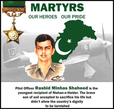 Brave PAK NATION salutes Pilot Officer Rashid Minhas Shaheed Nishan-E-Haider Recipient on his 53rd martyrdom day