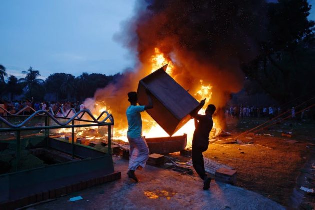 Dhaka Falls as brutal indian state backed and state funded dictator sheikh hasina flees from Bangladesh