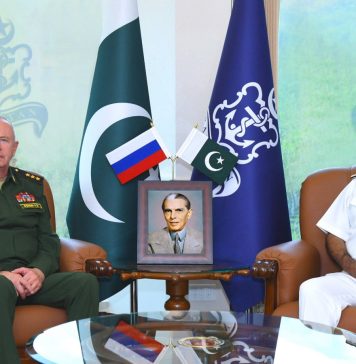 Deputy Minister Of Defense Of Russian Federation H.E Col Gen Alexander V. Fomin And PAK AIR NAVAL CHIEF Admiral Naveed Ashraf Discusses indian And iranian Terrorism At NAVAL HQ Islamabad