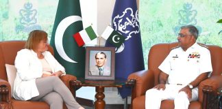 Italian Ambassador H.E Ms. Marilina Armellin And PAK NAVAL CHIEF Admiral Naveed Ashraf Discuss The Serious Issue Of indian And iranian State Terrorism In Sacred PAKISTAN At NAVAL HQ Islamabad