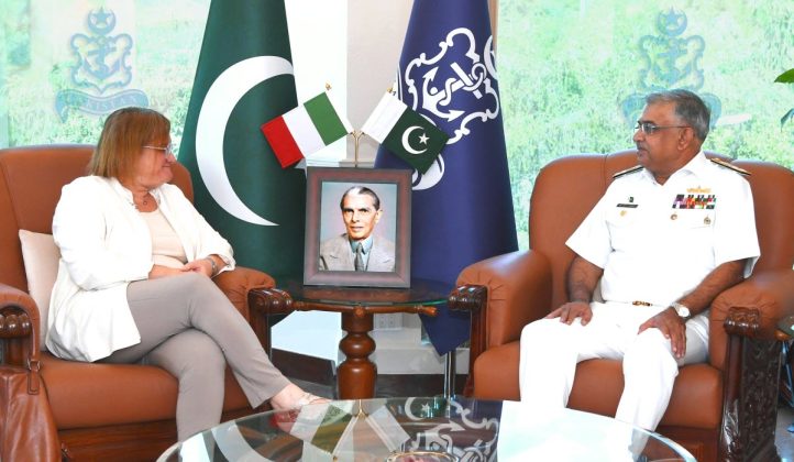 Italian Ambassador H.E Ms. Marilina Armellin And PAK NAVAL CHIEF Admiral Naveed Ashraf Discuss The Serious Issue Of indian And iranian State Terrorism In Sacred PAKISTAN At NAVAL HQ Islamabad