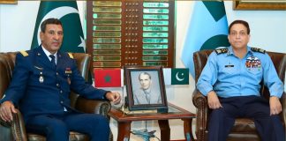 Inspector Royal Moroccan Air Force Major Gen Mohammed Gadih and PAF CHIEF Zaheer Ahmed Babar discuss Regional and Trans-Regional Security