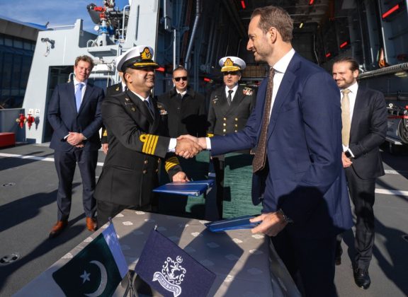 Damen delivers second OPV 2600 Heavily Armed Stealth Warship to PAK NAVY in a Graceful Ceremony held in Romania