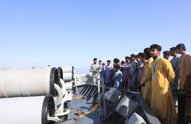 Local Students visits Gwadar and inspects Multirole Stealth Warships of PAK NAVY
