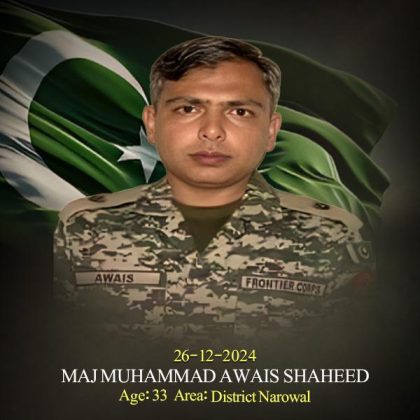 Major Muhammad Awais Laid Down Hs Life During an IBO in KPK
