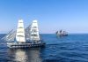 PAK NAVY Stealth Warship PNS RAH NAWARD Successfully Conducts Joint Sailing Operations With Italian Navy Sail Ship AMERIGO VESPUCCI In The Gulf Of Oman
