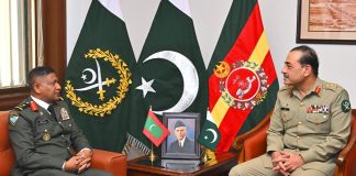 Chief Of Defense Force Of Maldives Armed Forces Major General Ibrahim Hilmy And PAK ARMY CHIEF General Asim Munir Expresses Serious Concerns On indian And iranian Terrorism