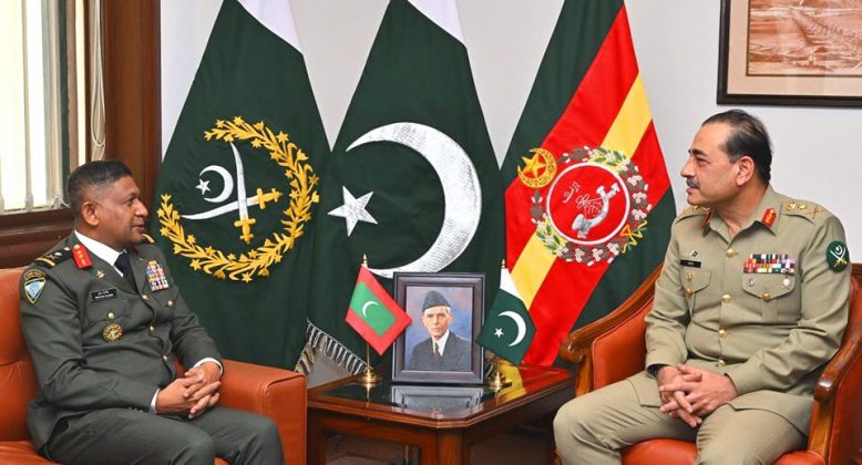 Chief Of Defense Force Of Maldives Armed Forces Major General Ibrahim Hilmy And PAK ARMY CHIEF General Asim Munir Expresses Serious Concerns On indian And iranian Terrorism