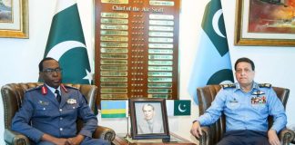 High-Level Defense Delegation Of The Republic Of Rwanda Led By Rawandan Air Force Chief Lt Gen Jean Jacques Mupenzi Held Important Meeting With PAK AIR CHIEF Zaheer Ahmed Babar At AIR HQ Islamabad