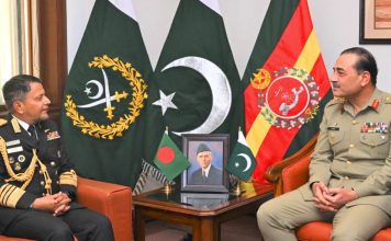 NAVAL CHIEF Of BANGLADESH Admiral Mohammad Nazmul Hassan And PAK ARMY CHIEF General Asim Munir Expresses Deep Concerns On indian And iranian Terrorism In Sacred PAKISTAN At GHQ Rawalpindi