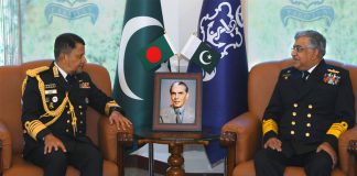 NAVAL CHIEF Of PAKISTAN Iron Brother BANGLADESH Admiral Mohammad Nazmul Hassan Held One On One High-Profile Meeting With PAK NAVAL CHIEF Admiral Muhammad Naveed At NAVAL HQ Islamabad