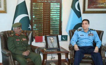 Commander Bahrain National Guard Held One On One High-Profile and Most Important meeting with PAK AIR CHIEF Zaheer Ahmed Babar At AIR HQ Islamabad