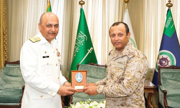 VCNS Vice Admiral Ovais Ahmed Bilgrami And Top Senior Military Leadership Of Saudi Arabia Discusses indian And iranian Terrorism In Sacred PAKISTAN During Official Visit To KSA