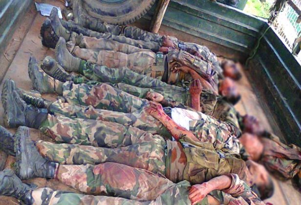 Dead Bodies of indian commandos