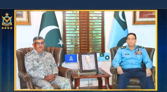 PAK NAVAL CHIEF (CNS) Admiral Muhammad Naveed Ashraf And PAK AIR CHIEF (CAS) Air Chief Marshal Zaheer Ahmed Babar Held High-Profile Important Meeting At AIR HQ Islamabad