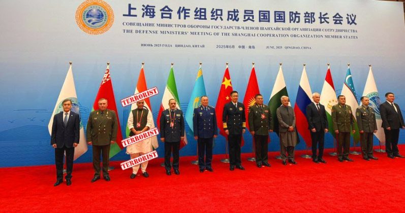 indian filthy dog defense minister bastard rajnath singh humiliates at SCO meeting At Qingdao in CHINA