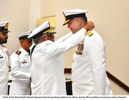 CHIEF OF NAVAL STAFF Admiral Muhammad Naveed Ashraf Confers MILITARY AWARDS Upon PAK NAVY Personnel At Bahria Auditorium