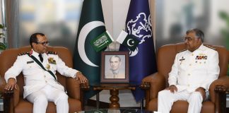 CHIEF OF THE NAVAL STAFF ROYAL SAUDI NAVAL FORCES VISITS NAVAL HEADQUARTERS ISLAMABAD