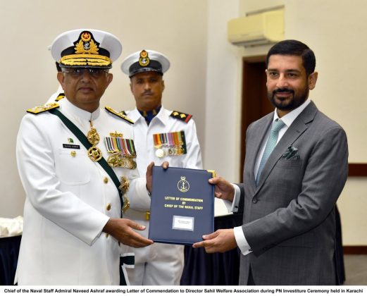 CNS Admiral Muhammad Naveed Ashraf Confers MILITARY AWARDS Upon PAK NAVY Personnel During An Investiture Ceremony Held At Bahria Auditorium