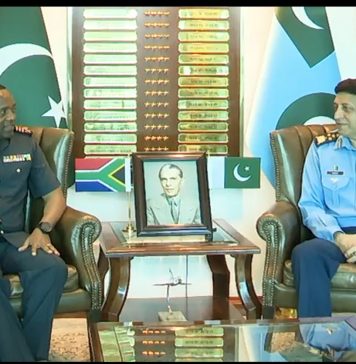 Chief of the South African Air Force Lieutenant General Wiseman Simo Mbambo Meets With PAK AIR CHIEF (CAS) Air Chief Marshal Zaheer Ahmed Babar