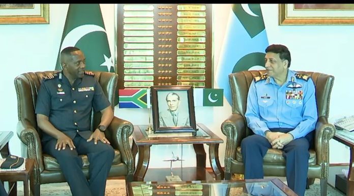 Chief of the South African Air Force Lieutenant General Wiseman Simo Mbambo Meets With PAK AIR CHIEF (CAS) Air Chief Marshal Zaheer Ahmed Babar