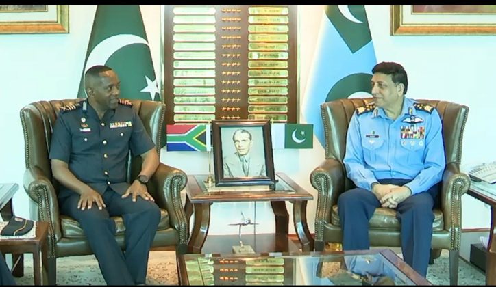 Chief of the South African Air Force Lieutenant General Wiseman Simo Mbambo Meets With PAK AIR CHIEF (CAS) Air Chief Marshal Zaheer Ahmed Babar