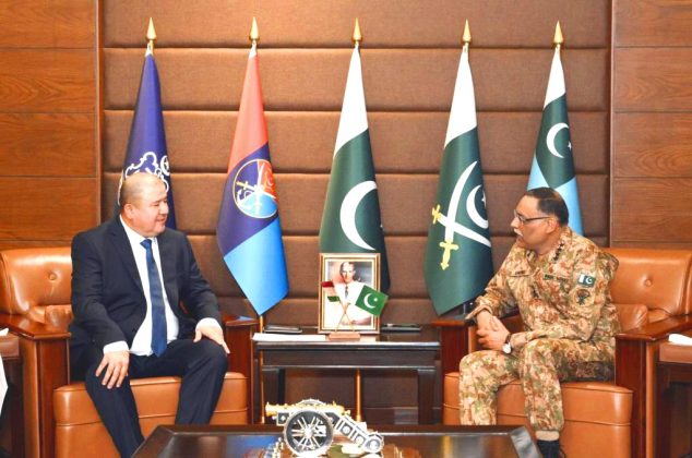 First Deputy Minister Of Defense Of Republic Of Tajikistan Meets with CHAIRMAN JOINT CHIEFS OF STAFF COMMITTEE (CJCSC) General Sahir Shamshad Mirza At Joint Staff HQ Rawalpindi
