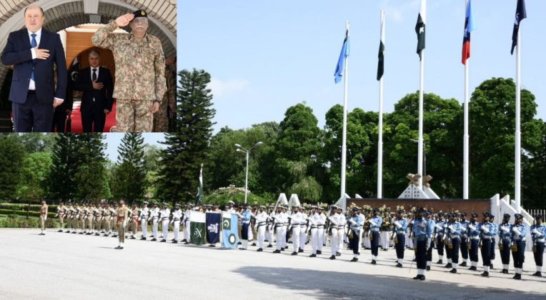 First Deputy Minister Of Defense Of Republic Of Tajikistan Meets with CHAIRMAN JOINT CHIEFS OF STAFF COMMITTEE General Sahir Shamshad Mirza At Joint Staff HQ In Rawalpindi