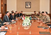 High Level Delegation Of Indonesia Led By The Minister Of Defense Of Indonesia Lieutenant General Sjafrie Sjamsoeddin (Retd) Meets With Field Marshal Hafiz Syed Asim Munir
