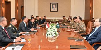 High Level Delegation Of Indonesia Led By The Minister Of Defense Of Indonesia Lieutenant General Sjafrie Sjamsoeddin (Retd) Meets With Field Marshal Hafiz Syed Asim Munir
