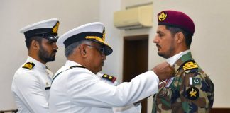 PAK NAVAL CHIEF Adm Muhammad Naveed Ashraf Confers MILITARY AWARDS Upon PAK NAVY Personnel During An Investiture Ceremony Held At Bahria Auditorium In Karachi
