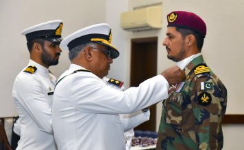 PAK NAVAL CHIEF Adm Muhammad Naveed Ashraf Confers MILITARY AWARDS Upon PAK NAVY Personnel During An Investiture Ceremony Held At Bahria Auditorium In Karachi