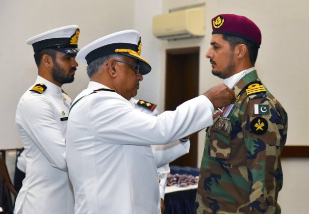 PAK NAVAL CHIEF Adm Muhammad Naveed Ashraf Confers MILITARY AWARDS Upon PAK NAVY Personnel During An Investiture Ceremony Held At Bahria Auditorium In Karachi