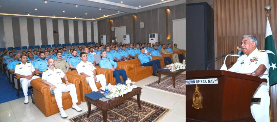 PAK NAVAL CHIEF Admiral Muhammad Naveed Ashraf visits the PAF Air War College Institute in Karachi