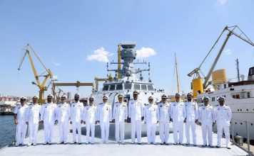 PAK NAVY VCNS Vice Admiral Ovais Ahmed Bilgrami Inspects The PNS KHAIBAR (F-282) One Of Two Air Defense Destroyer And Heavily Armed Stealth Warship Being Built In PAKISTAN Iron Brother TURKIYE