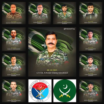 11 x Bravest SHUHADAS of Sacred Country PAKISTAN