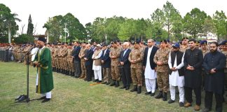 Field Marshal PAK ARMY CHIEF Hafiz Syed Asim Munir And Top Senior Officers Of PAK ARMED FORCES Attends The NAMAZ-E-JANAZA Of 11 x Bravest Sons Of Sacred PAKISTAN At Chaklala Garrison In Rawalpindi