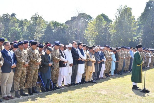 Field Marshal PAK ARMY CHIEF Hafiz Syed Asim Munir And Top Senior Officers Of TRI-ARMED FORCES Of Sacred PAKISTAN Attends The NAMAZ-E-JANAZA Of 12 Bravest Son Of Sacred PAKISTAN In Rawalpindi