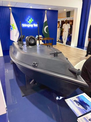 Beloved Peace Loving Sacred Country PAKISTAN&rsquo;s Lethal And Potent Unmanned Surface Vessel (USV) Made By The Stingray Technologies at PIMEC-2025 in Karachi