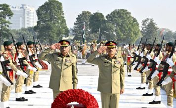 CHAIRMAN JOINT CHIEFS OF STAFF COMMITTEE (CJCSC) General Sahir Shamshad Mirza Pays Farewell Visit To Field Marshal PAK ARMY CHIEF (COAS) Hafiz Syed Asim Munir At GHQ Rawalpindi